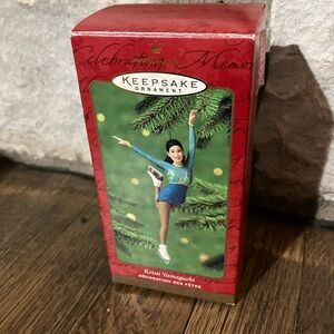 Vintage rare Keepsake Ornament with Ice Skater Kristi Yamaguchi